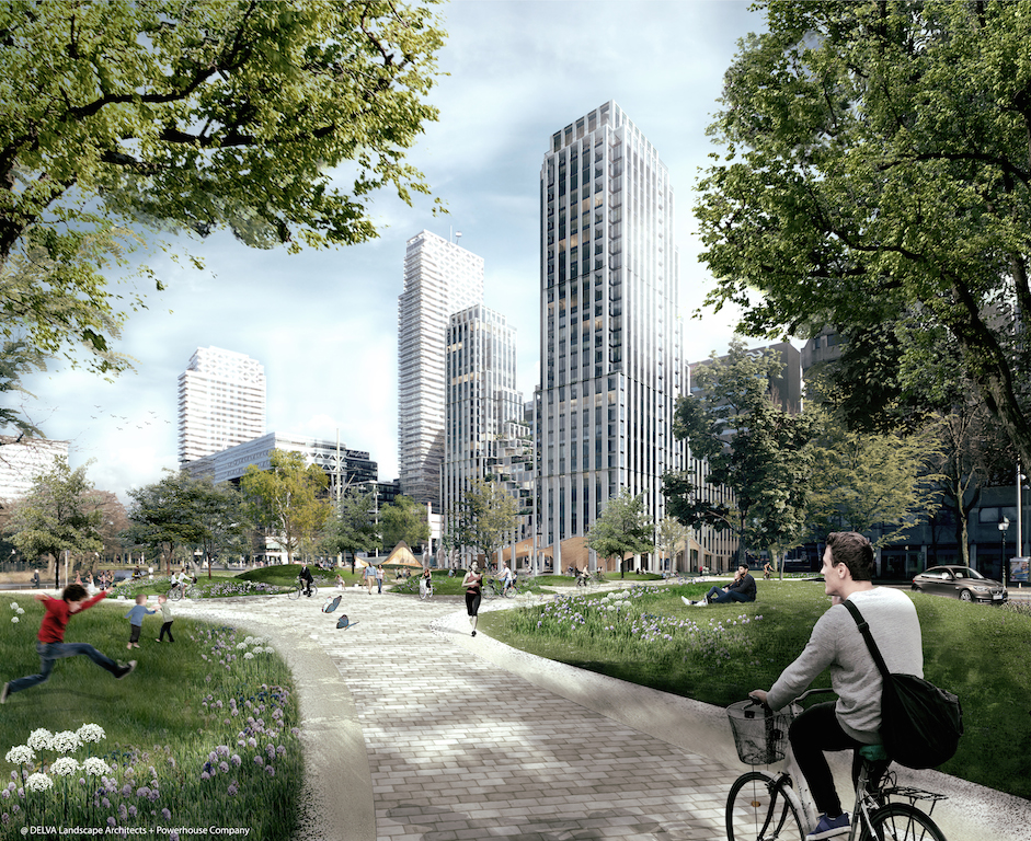 1 © DELVA Landscape Architects Urbanism Powerhouse Amvest Synchroon KJ Plein Centraal station Den Haag Koekamp Park Entree_Montage Park entree copy