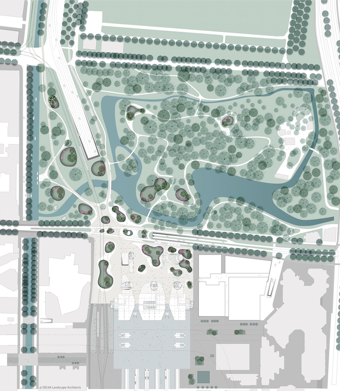 3 © DELVA Landscape Architects Urbanism Powerhouse Amvest Synchroon KJ Plein Centraal station Den Haag Koekamp Park Entree_Plankaart copy