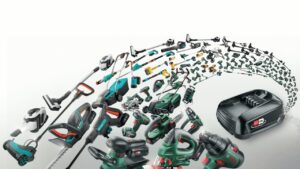 Bosch Gardena accu-alliantie accusysteem merken bosch power tools home & garden fabrikanten overkoepelend systeem power for all alliance tuingereedschap doe-het-zelf