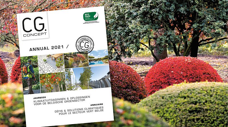 cg concept magazine vakmagazine vakblad belgische groensector tuinaanleggers tuinarchitectuur tuinontwerp groendiensten gemeente jaarboek 2021 belgische federatie groenvoorzieners annual 2021 nieuw nu te koop klimaat klimaatuitdagingen klimaatverandering klimaatoplossingen