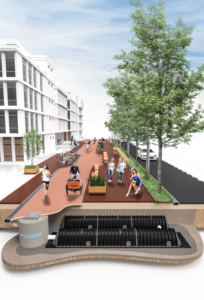 CG Concept XTRA: waterinfiltratie. De expertise en de producten van Pluvio helpen ons om de wereld groenblauw te kleuren. Ontdek hier het Pluvio tunnelelement.