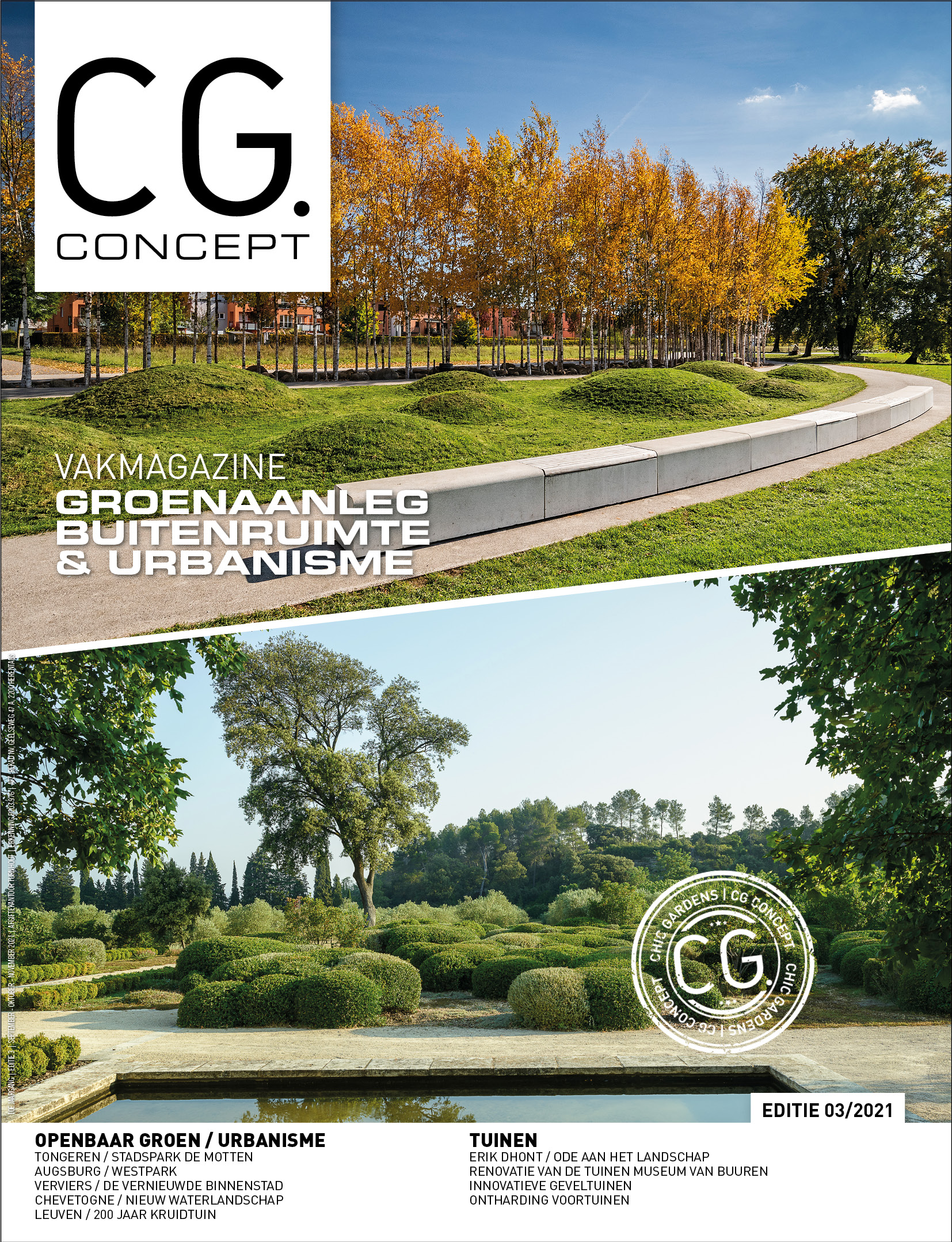 CG Concept editie 3 2021 herfst is er! Nieuw vakmagazine voor de Belgische groensector buitenruimte urbanisme steden tuinen tuinaanleg