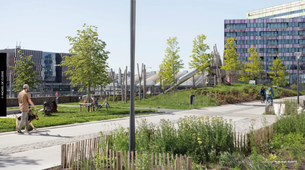 De Martelarenlaan werd een fietsstraat met tuinstrip. In  het naastgelegen park zijn plekken voor buurtactiviteiten, spel en actieve recreatie aangelegd.