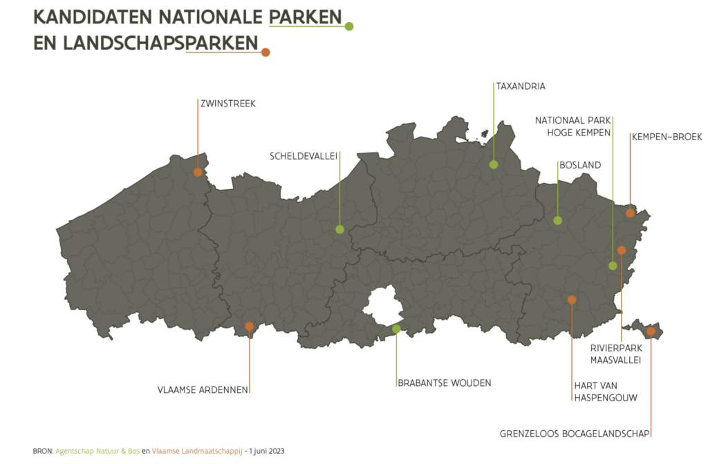 Kandidaten Nationale Parken en Landschapsparken
