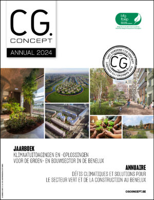 CG Concept Annual 2024: het jaarboek bomvol trends en inzichten over watermanagement, verharding, duurzaamheid, biodiversiteit en circulariteit, exclusief samengesteld voor de groen- en bouwsector in de Benelux.