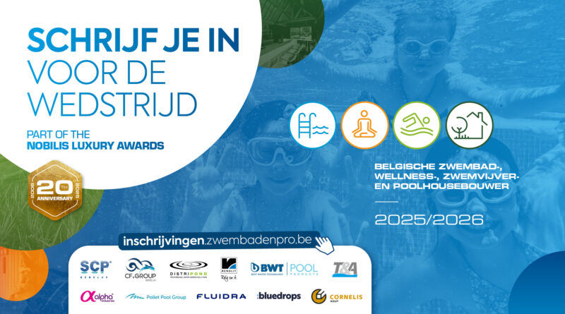 Schrijf je in voor de feesteditie van de ‘Belgische Zwembad-, Wellness-, Zwemvijver- & Poolhousebouwer’!