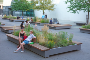 Groene zitoplossing voor publieke ruimten: Solid Mobile Green Isles Rectangular