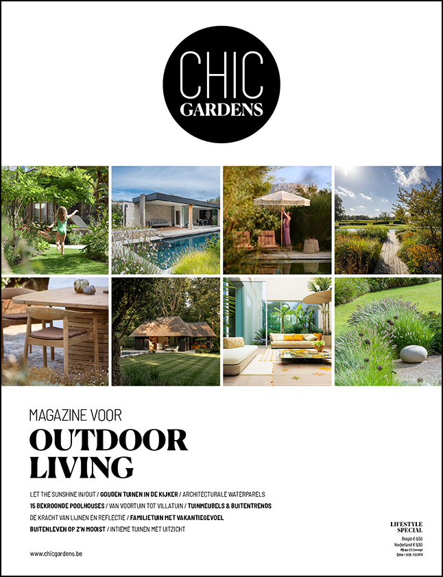 Chic Gardens lente/zomer 2026 is er! Hét magazine voor outdoor living en outdor design, boordevol inspiratie voor tuinarchitectuur en het betere buitenleven.